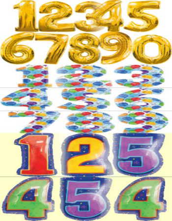 Folienballons Zahlen Geburtstagszahlen Jubilumszahlen Dekoration